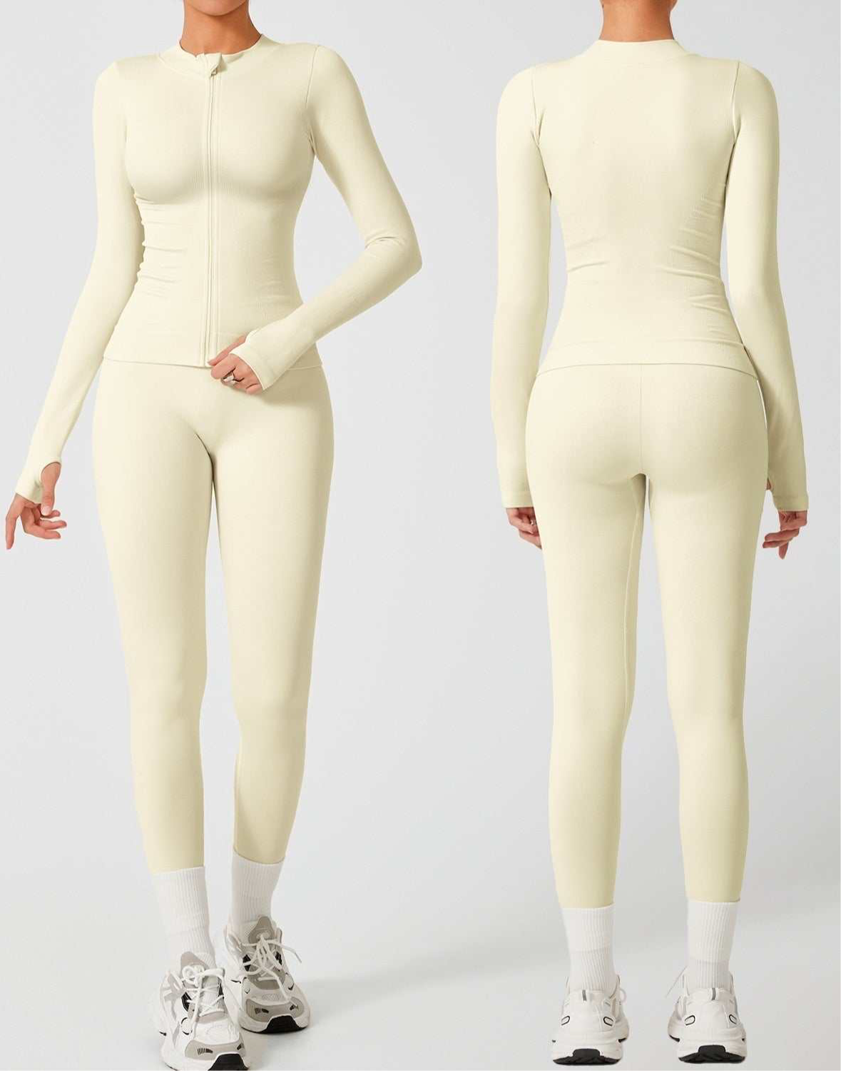 New Round Neck Zipper Slim Fit Long Sleeve Women Can Wear Outside